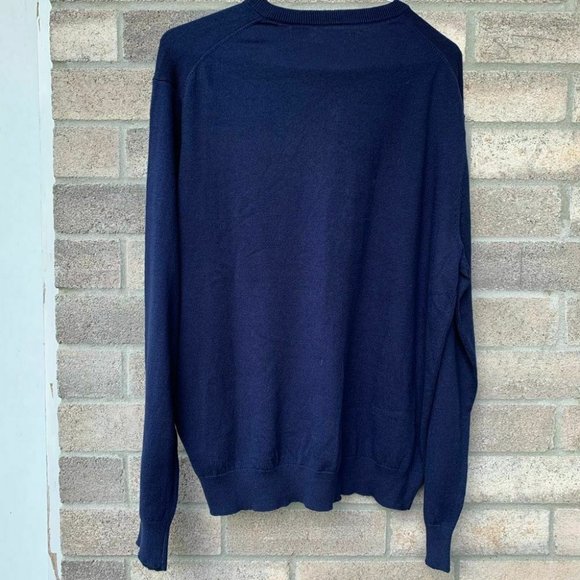 NEW Chaps Men’s  Blue Sweater Size Large Red Logo - Picture 2 of 6